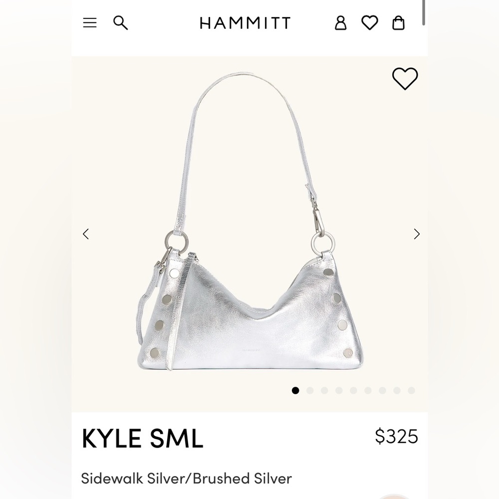 NWT Hammitt Kyle Silver Leather Shoulder Bag